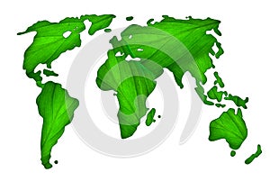 Green map of the world