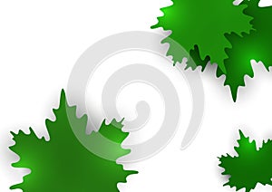 Green maple leaves on a white background. Summer creative design. Vector