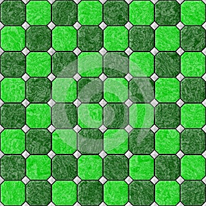 Green marble square floor tiles seamless pattern texture background