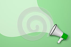 Green marketing communication concept with megaphone