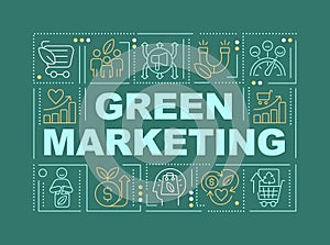 Green marketing word concepts teal banner