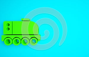 Green Mars rover icon isolated on blue background. Space rover. Moonwalker sign. Apparatus for studying planets surface