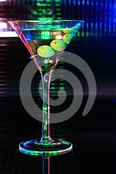 Green martini glass