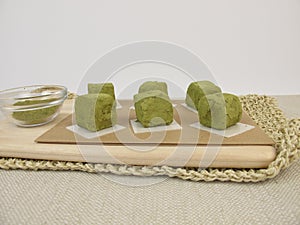 Green matcha confection