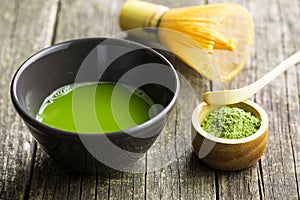 Green matcha tea. photo