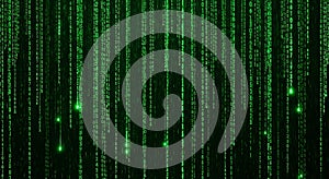 Green Matrix Digital Rain Code Falling Abstract Background
