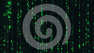 Green matrix rain of digital HEX code