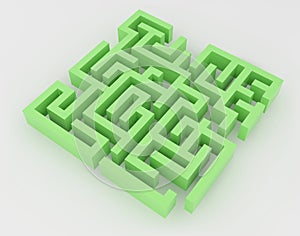 Green maze, complex way to find exit.