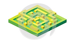 Green Maze Puzzle, Challenge and Problem Solving, vector design Generative AI