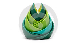 Green measuring cups nested together.