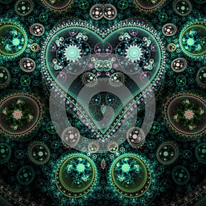 Green mechanical fractal heart