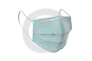 Green Medical Disposable breath filter Face Mask with covid-19 with earloop. Covid-19 - Wuhan Novel Coronavirus pneumonia COVID-19 photo