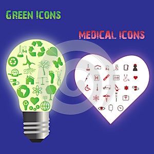 Green and Medical Icons