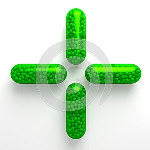 Green medical pills