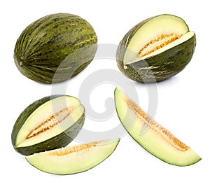 Green melon cut in different shapes