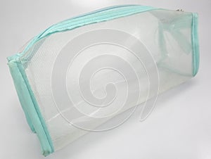 Green mesh portable transparent clear carry bag