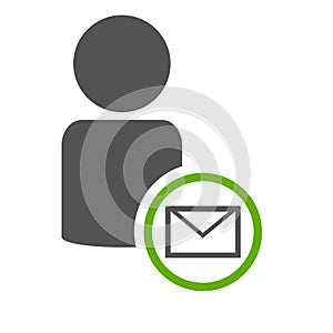 Green Message icon with people symbol