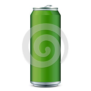 Green Metal Aluminum Beverage Drink Can 500ml. Ready For Your Design. Product Packing Vector EPS10