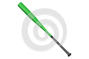 Green Metal Baseball Bat Isolated