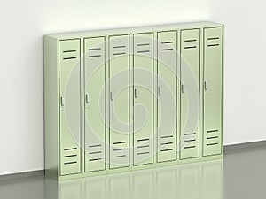 Green metal lockers