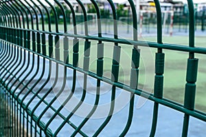 Green metal wire fence