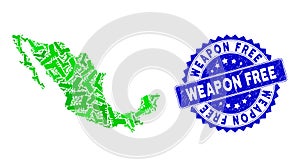 Cancellato arma gratuito francobollo un messicano verde da pistole pistole icone 