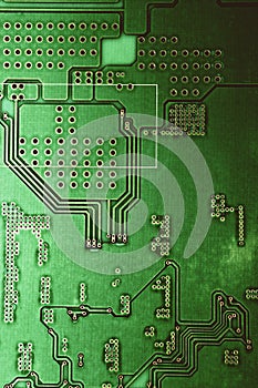 Green microcircuit closeup