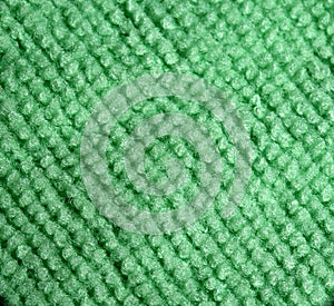 Green microfiber cloth close-up