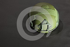 Green military buletproof helmets made of kevlar