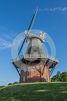 The Green Mill of the Greetsiel Twin Mills, East Frisia, Germany