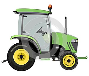 Green mini tractor