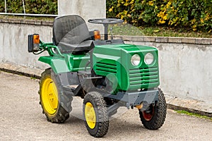 Green mini tractor