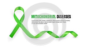 Green Mitochondrial Diseases Awareness Symbolic Ribbon photo