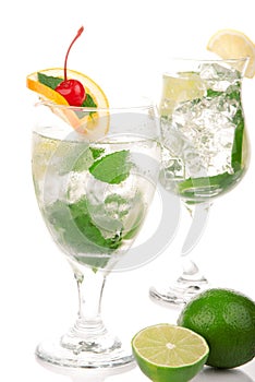 Green Mojito cocktails