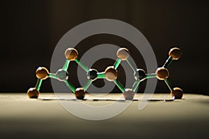 Green Molecular Structure in Sunlight, Green molecular structure illuminated by sunlight