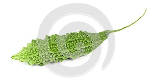 Green Momordica charantia isolated on white background.