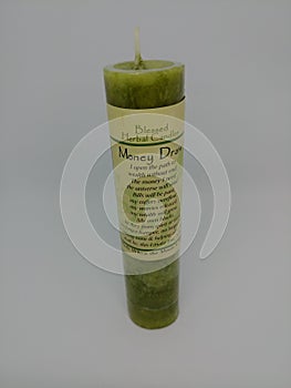 Green Money Spell candle