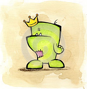 Green monster with crown