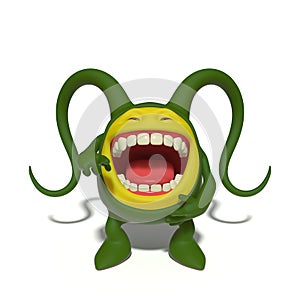 Green Monster laughs