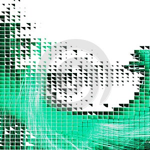 Green mosaic background. Techno background