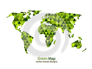 Green mosaic world map