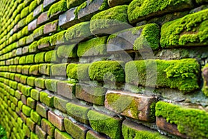 Green Moss Brick Wall photo
