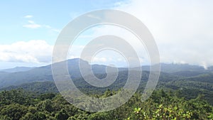 Green mountains and daytime sky , beautiful time-lapse