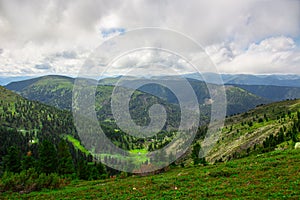 Green mountains. Time lapse of mountain scenery