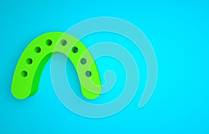 Green Mouth guard boxer icon isolated on blue background. Minimalism concept. 3D render illustration