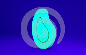 Green Mussel icon isolated on blue background. Fresh delicious seafood. Minimalism concept. 3d illustration 3D render