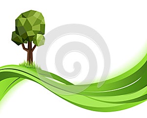 Green nature background. Eco concept illustration. Abstract vector with copyspace