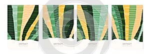 Green nature collage eco abstract vector background. Agricultural field landscape with texture, ecology poster design