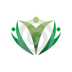 Green nature community logo desgin