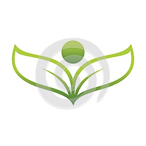 Green nature peopl community logo design